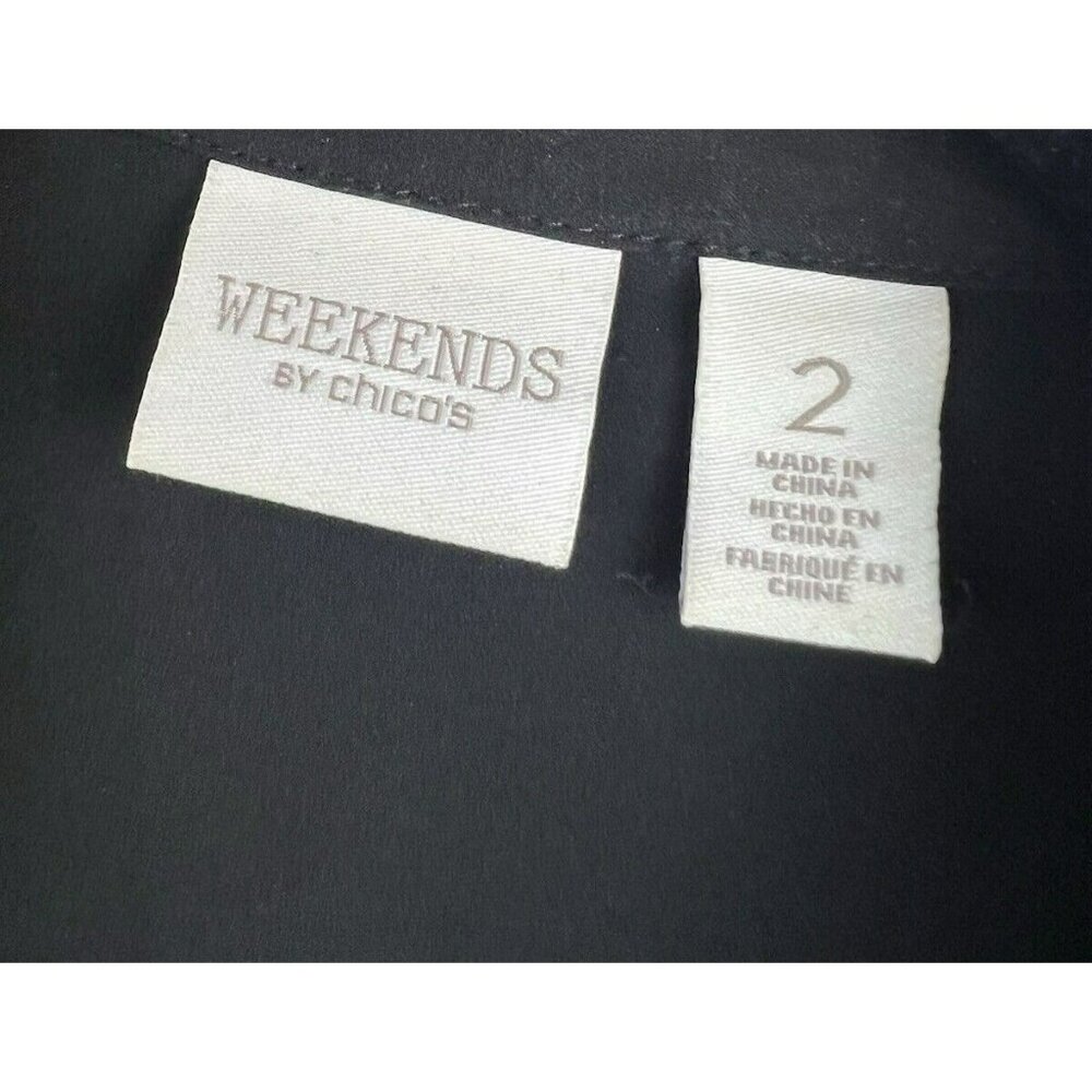 Chico's Weekends Jacket Large Solid Black Lightwe… - image 2